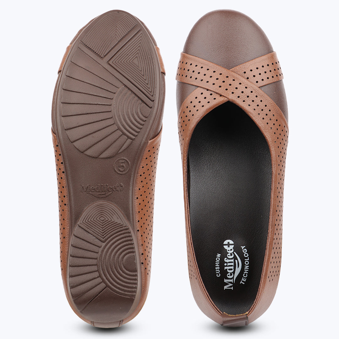 Medifeet Women’s Casual Ballet Flats – Breathable | Ultra-Lightweight | Arch Support | Diabetic-Friendly Walking Shoes