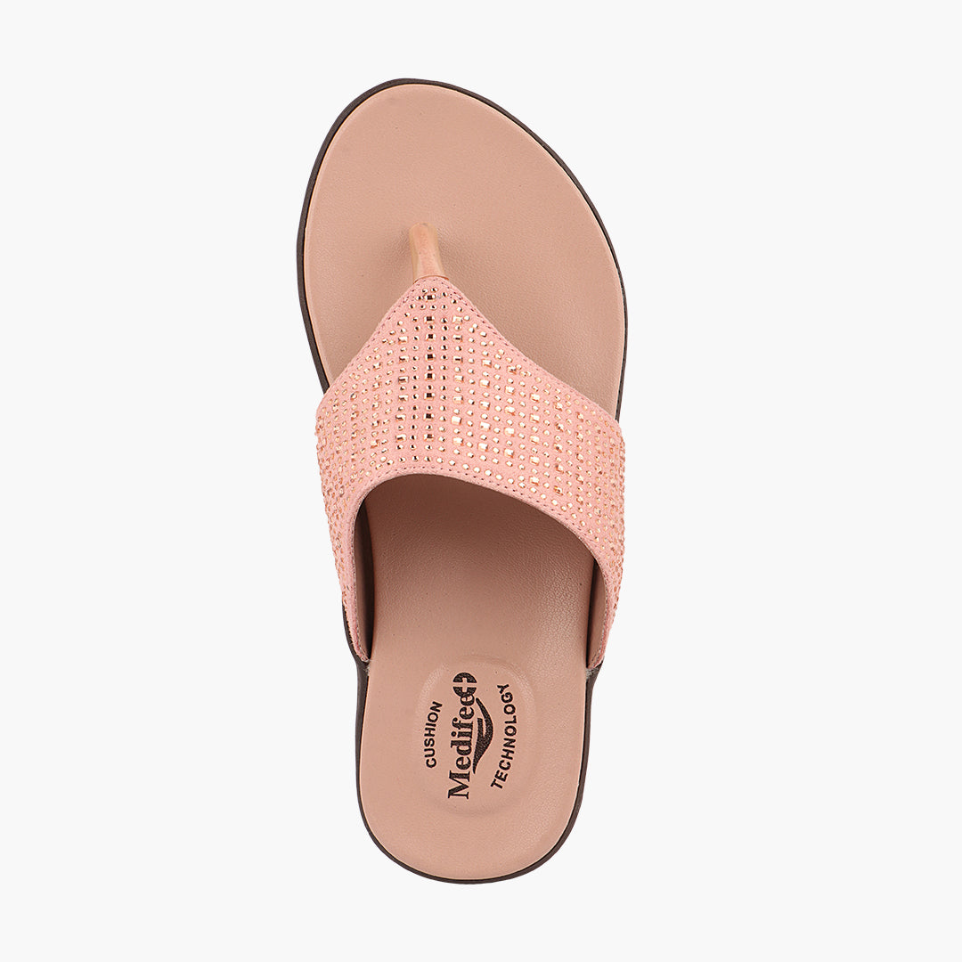 Medifeet Fashion Slippers For Women's (Comfortable Flat Slippers)