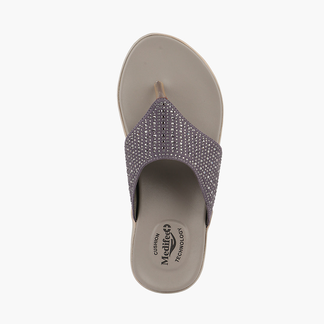 Medifeet Fashion Slippers For Women's (Comfortable Flat Slippers)