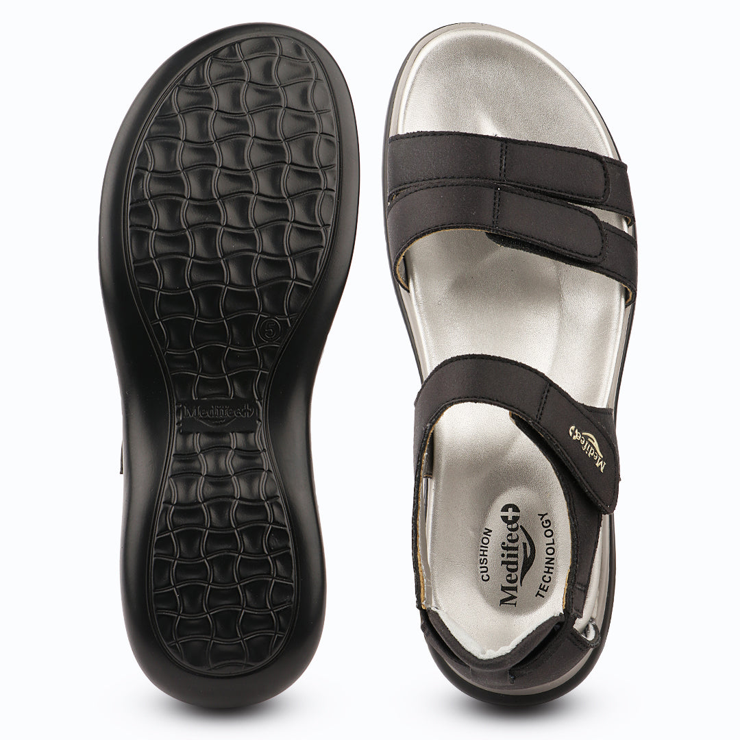 Medifeet Women's Orthopedic Walking Sandals | Adjustable Hook-and-Loop Straps | Soft Cushion Footbed | Anti-Slip Comfort Sandals