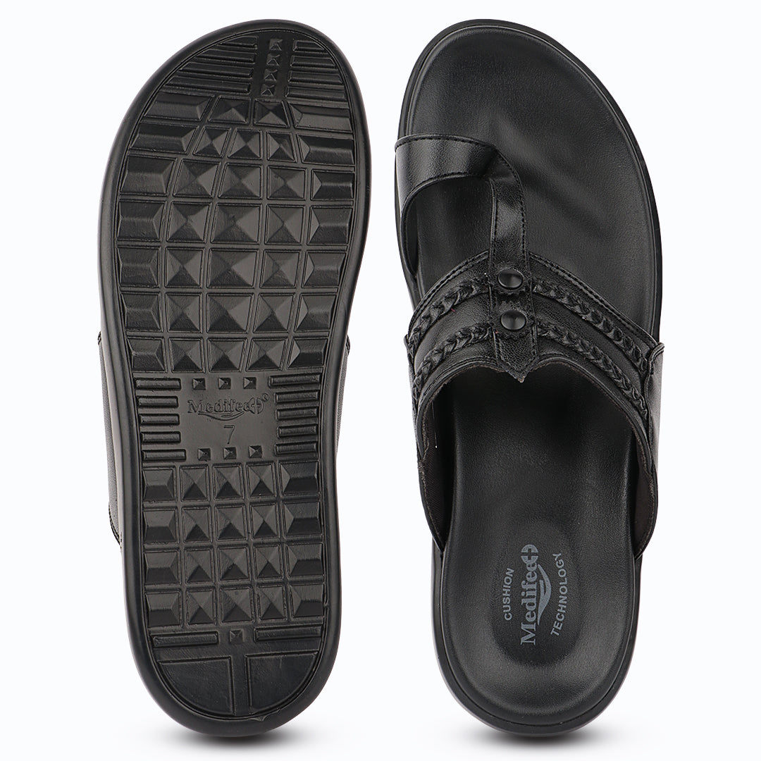 Medifeet Men’s Ethnic Comfort Sandals with Arch Support – All-Day Walking Slippers