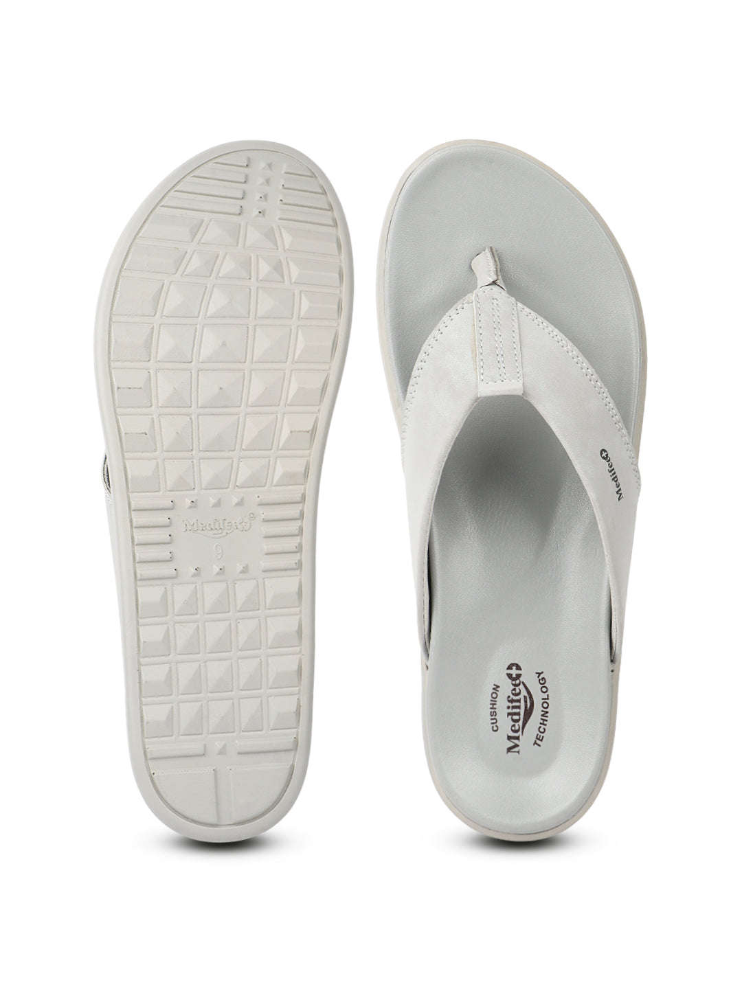 Medifeet Men's Leather Thong Slippers