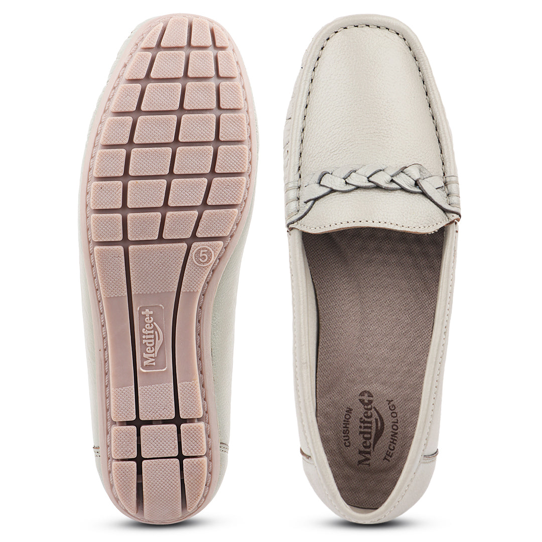 Medifeet Pointed-Toe Leather / Moccasin Loafers Women
(Comfortable Loafers for Women)