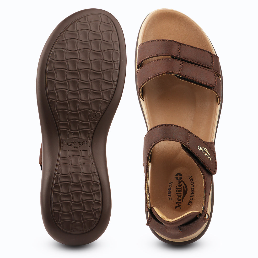 Medifeet Women's Orthopedic Walking Sandals | Adjustable Hook-and-Loop Straps | Soft Cushion Footbed | Anti-Slip Comfort Sandals