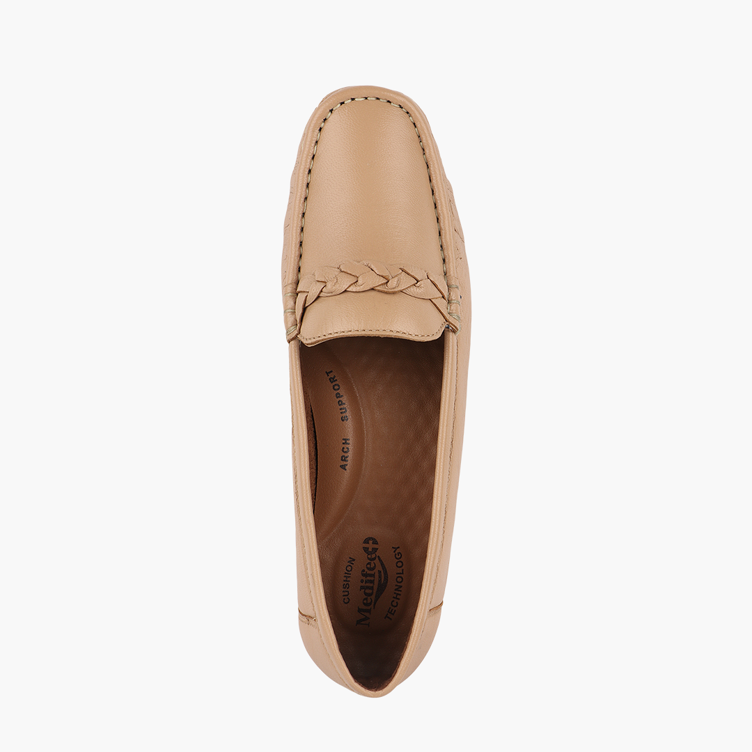 Medifeet Pointed-Toe Leather / Moccasin Loafers Women
(Comfortable Loafers for Women)