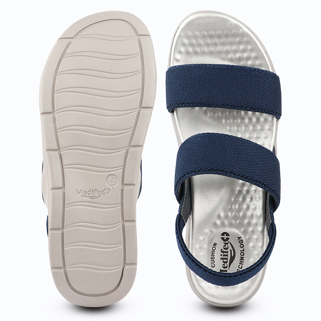 Medifeet Women's Dual Strap Fashion Sandals (with High Back Strap & Arch Support)