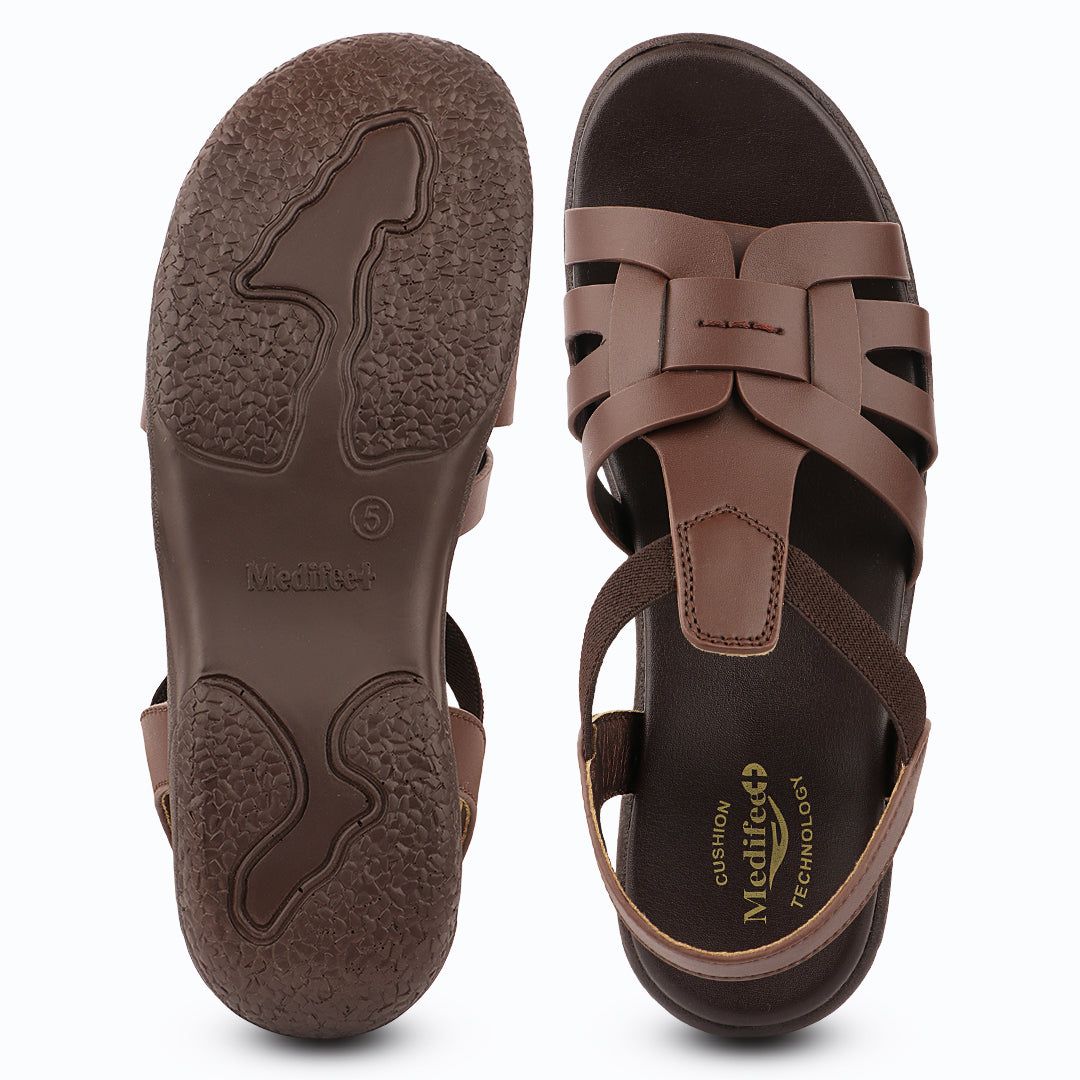 Medifeet Women's Supportive Fisherman Slingback Sandals | Arch Support | Cushioned Footbed | Lightweight Anti-Slip Walking Sandals
