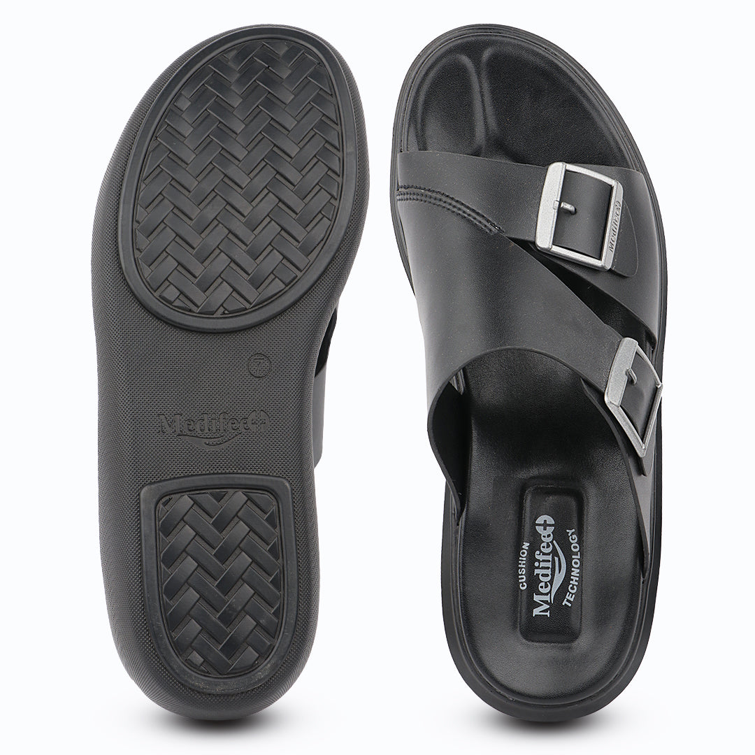 Medifeet Men’s Premium Double Buckle Sandals | German Technology Comfort Footbed & Anti-Skid Sole
