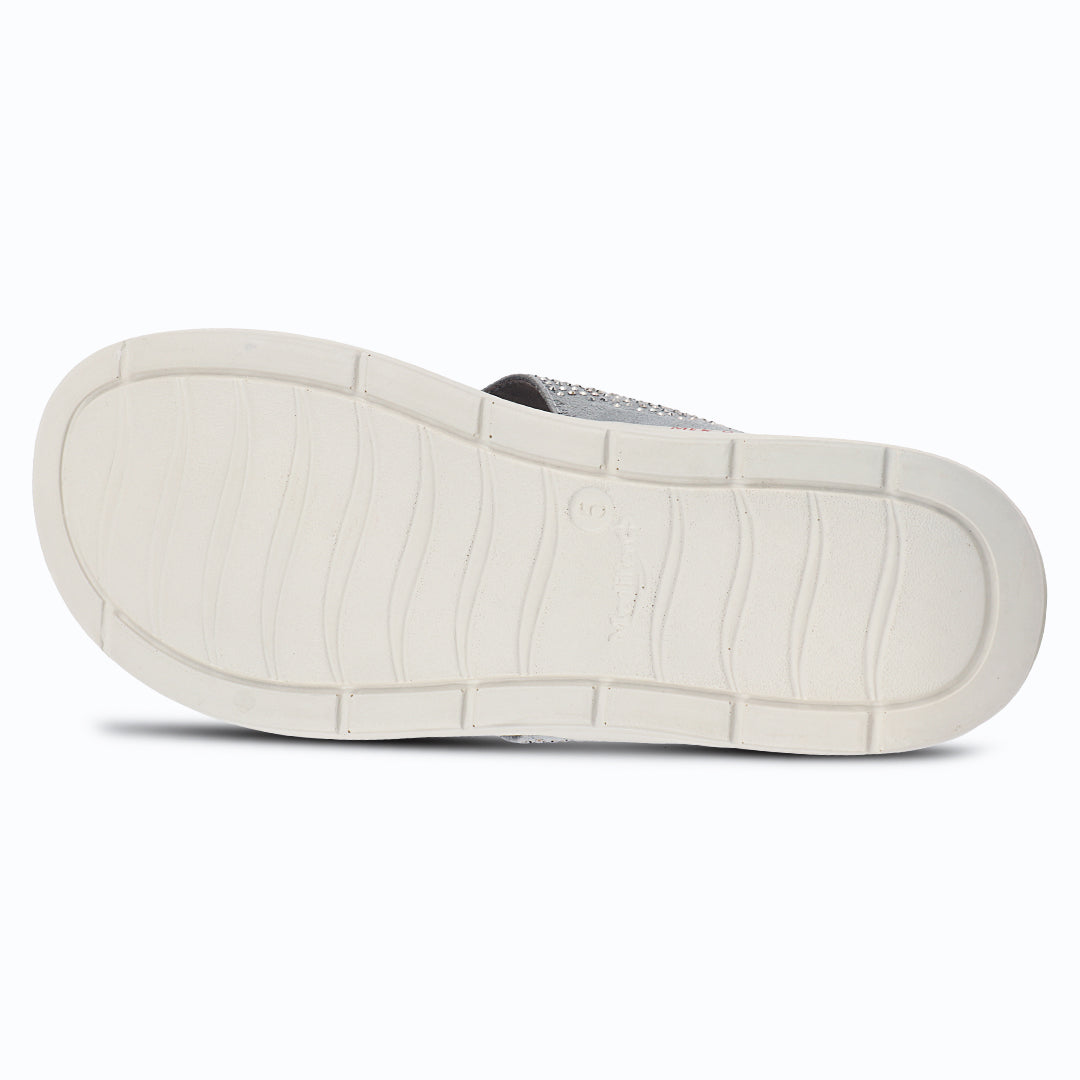 Medifeet Stylish Stone and Comfy Slippers for Women with Midsole Arch Support