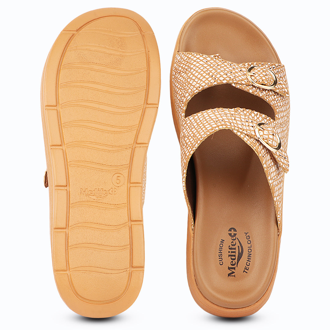 Medifeet DiaStyle Fashion Meets Comfort Diabetic Sandal | Premium Cushioned Orthopedic Slides for All-Day Walking Support