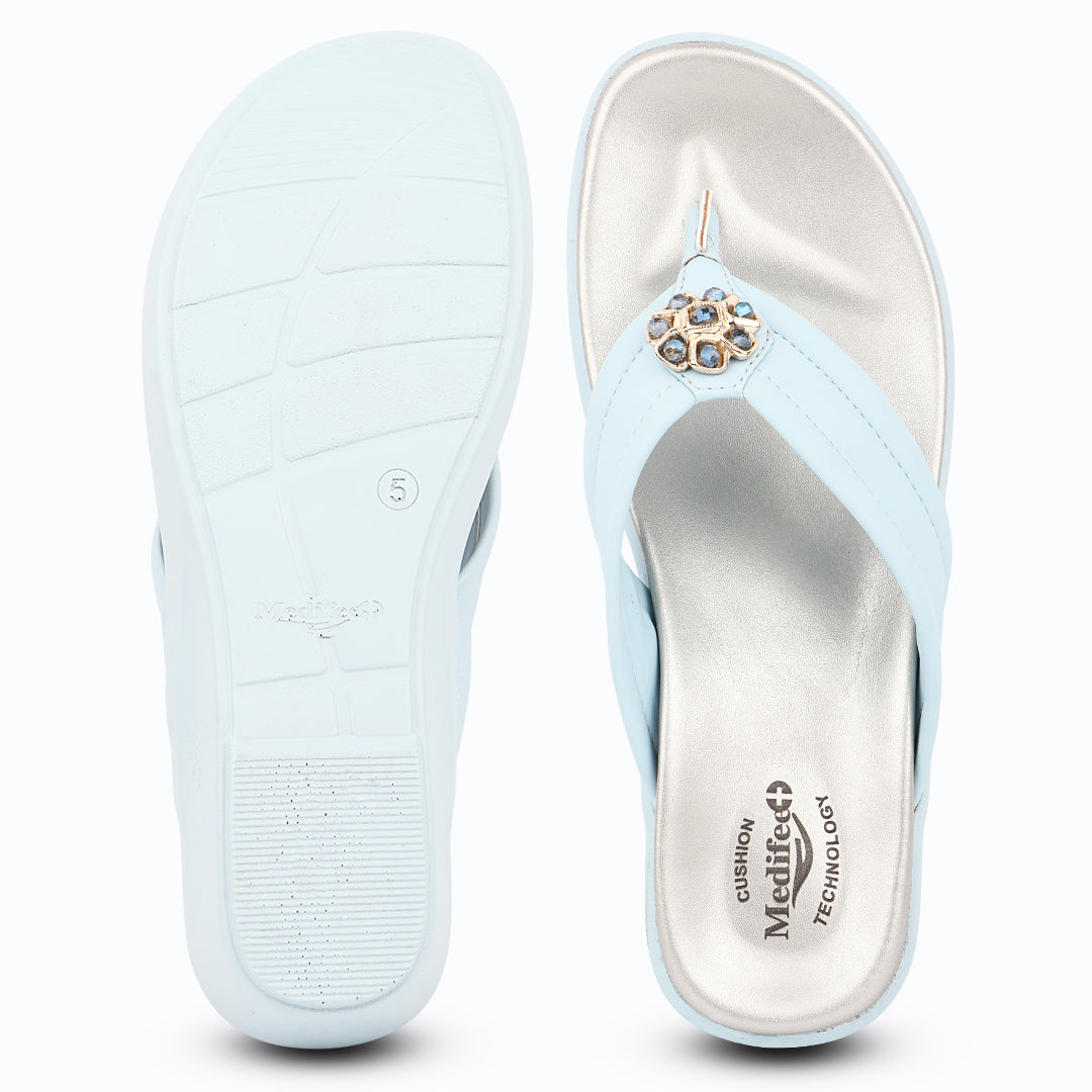 Medifeet Women's Comfort Wedge Sandals | German Technology | Ergonomic Arch Support | Soft Cushion Footbed | Anti-Skid Sole | Lightweight |