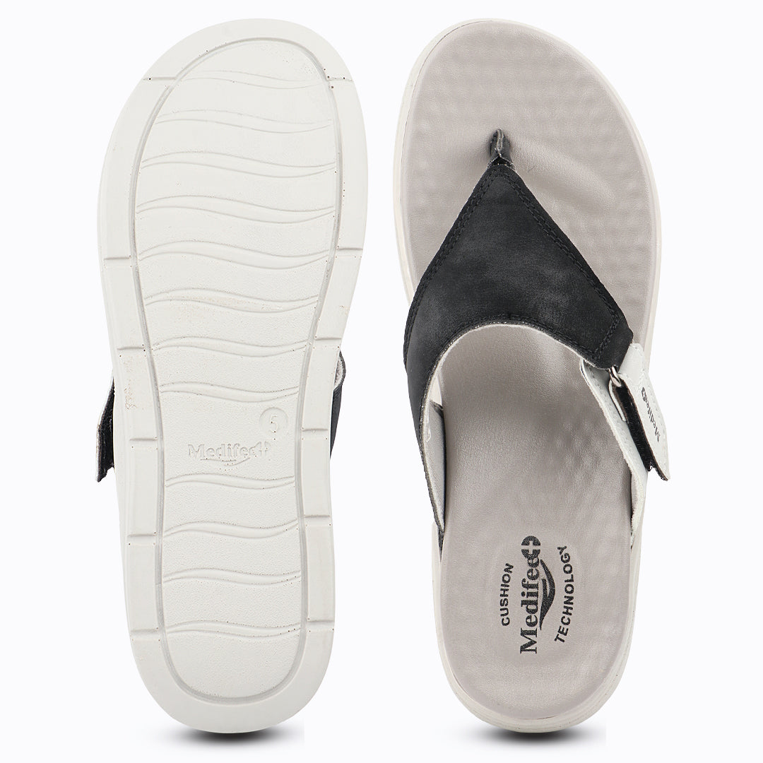 Medifeet Side V-Strap Comfortable Sandals with Arch Support For Women's