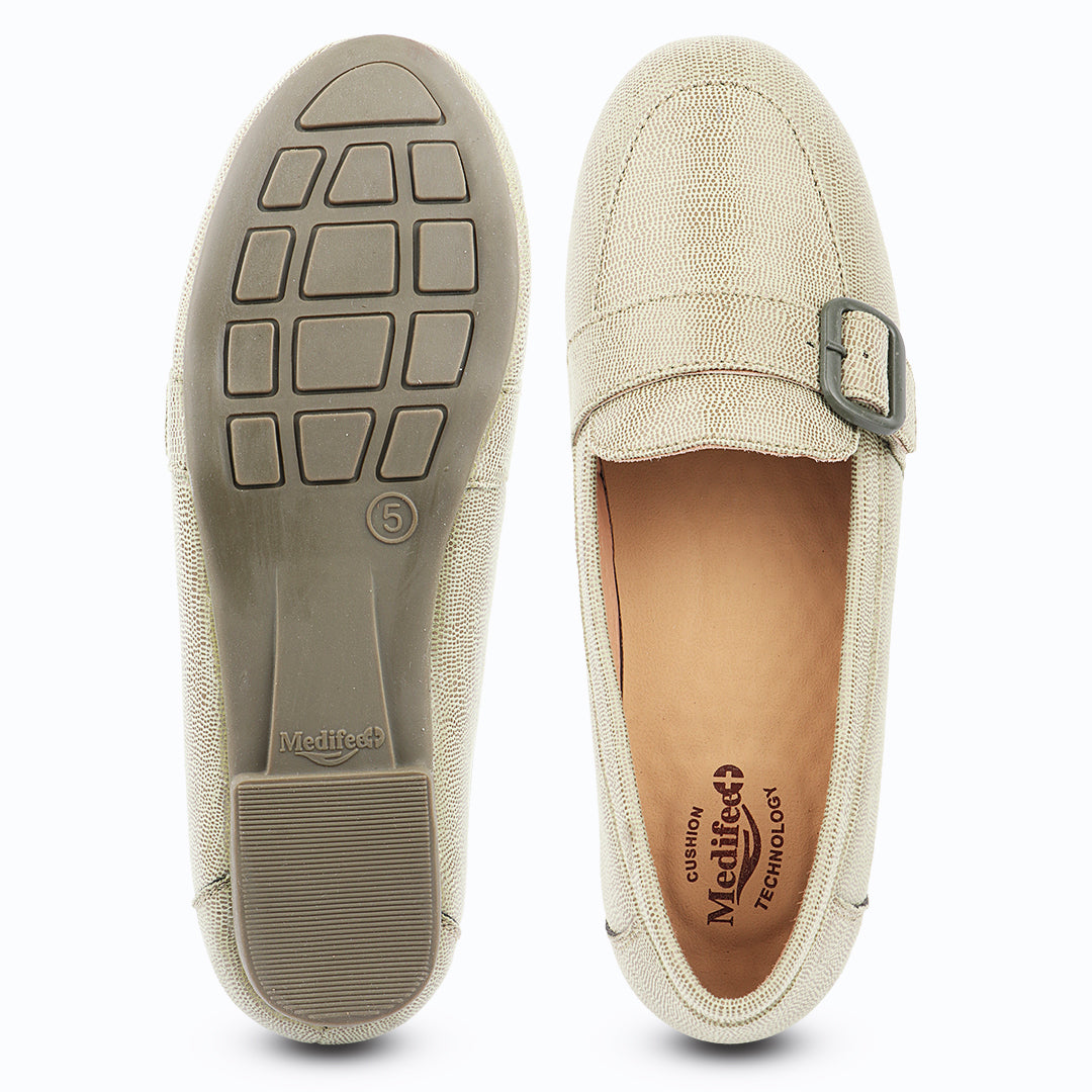 Medifeet Arlo Buckle Comfort Loafer For Women’s Lightweight Cushioned Office & Casual Shoes for All-Day Support