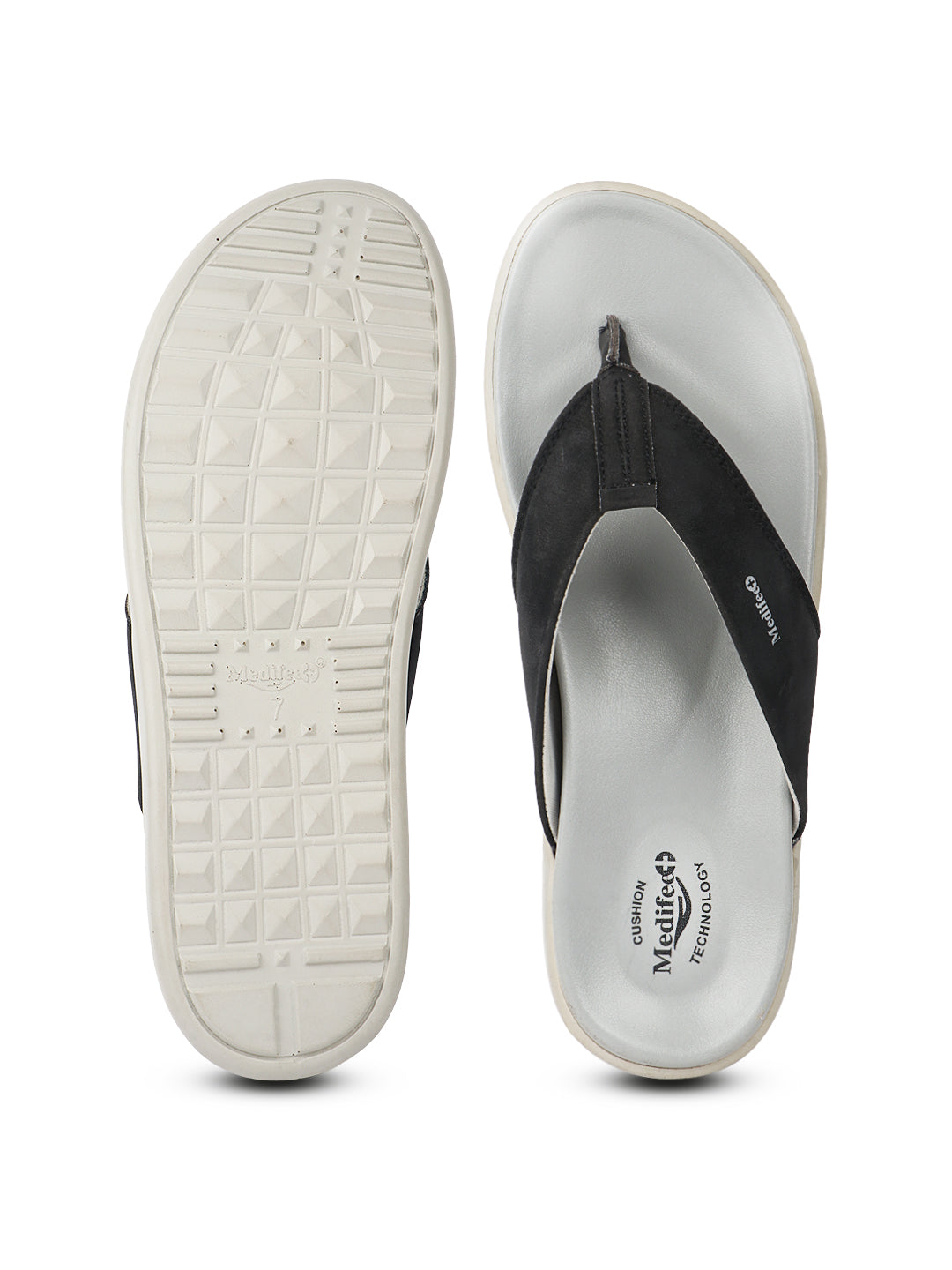 Medifeet Men's Leather Thong Slippers