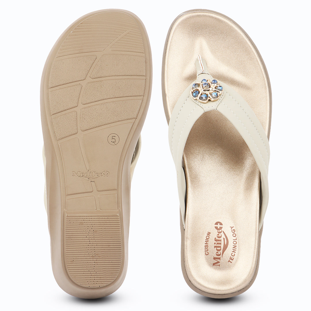 Medifeet Women's Comfort Wedge Sandals | German Technology | Ergonomic Arch Support | Soft Cushion Footbed | Anti-Skid Sole | Lightweight |