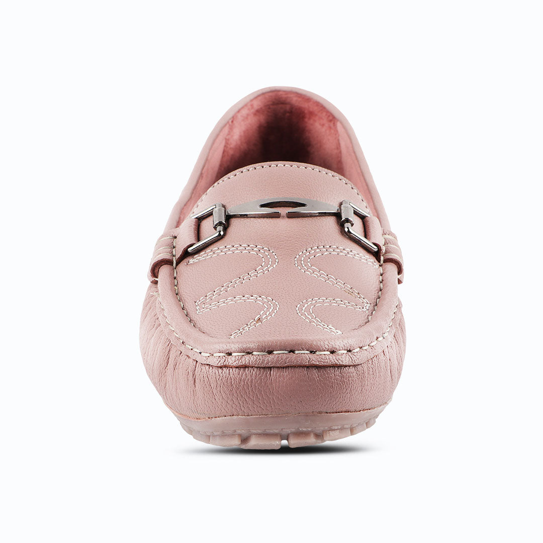 Medifeet Genuine Leather Metal Top Loafers with Arch Support For Women's