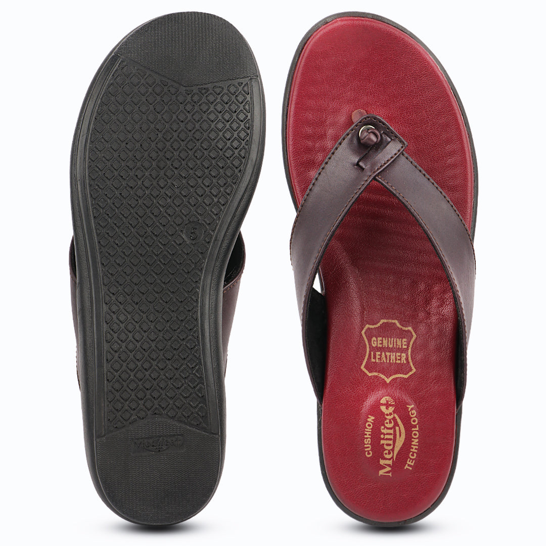 Medifeet Cherry Standard Slippers With Cushion Footbed For Women's