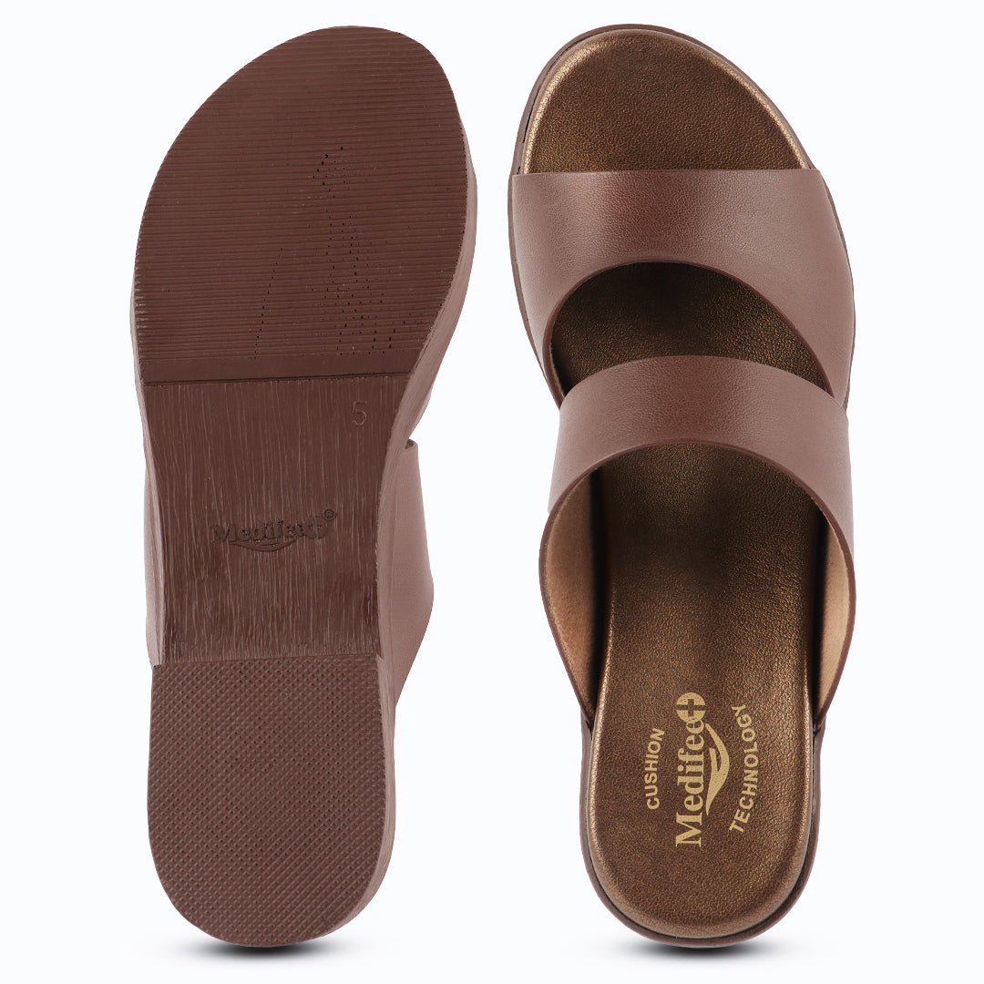 Medifeet Women’s Two Strap Slip-On Heels