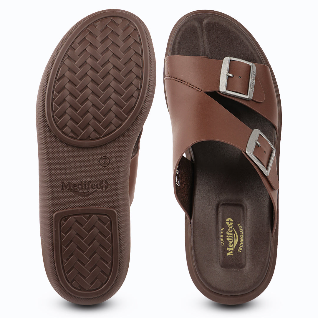 Medifeet Men’s Premium Double Buckle Sandals | German Technology Comfort Footbed & Anti-Skid Sole