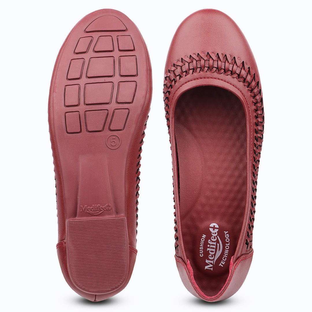 Medifeet Women Comfort Weave Ballet Flats – Lightweight Cushioned Office & Casual Shoes