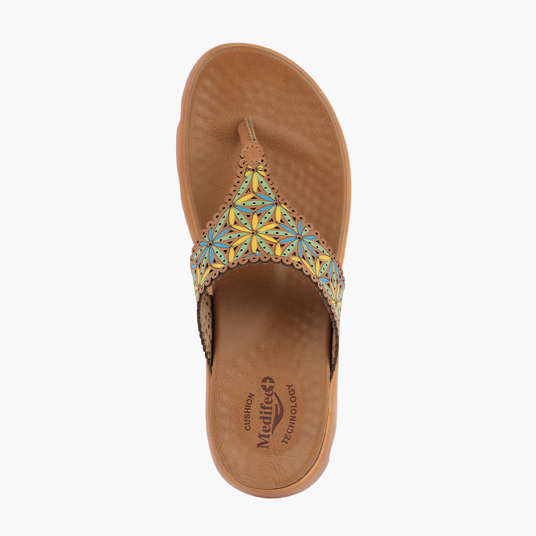 Medifeet V-Flora Comfortable Sandal with Arch Support For Women's