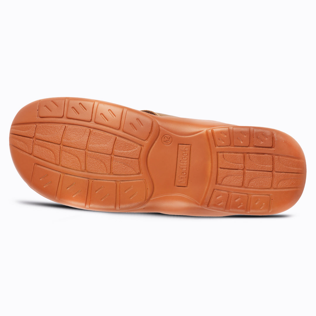 Medifeet All Day Comfort men's Slippers
(Leather Slippers | V Strapped Design)