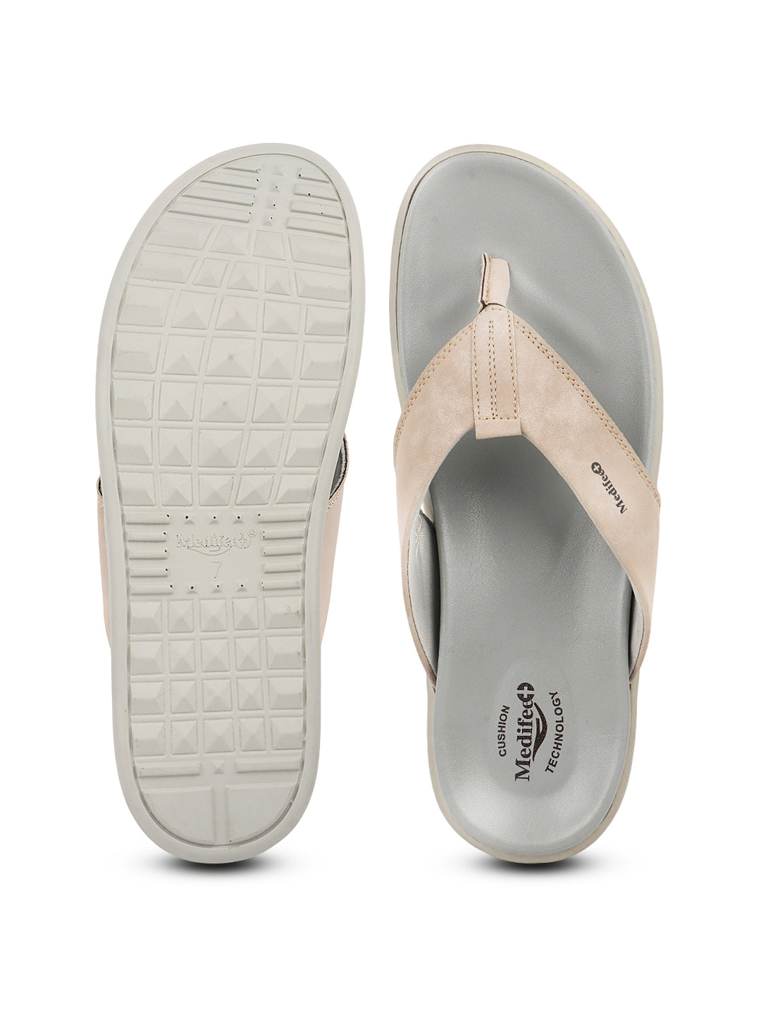 Medifeet Men's Leather Thong Slippers