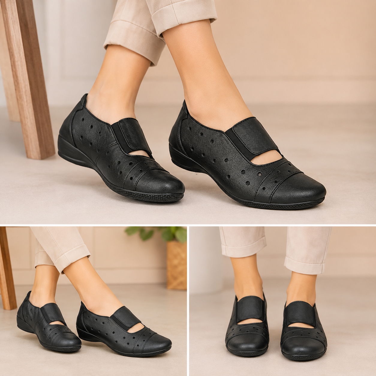 Medifeet Women’s Daily Comfort Footwear – Soft Cushion Slip-On Shoes with Airflow Design