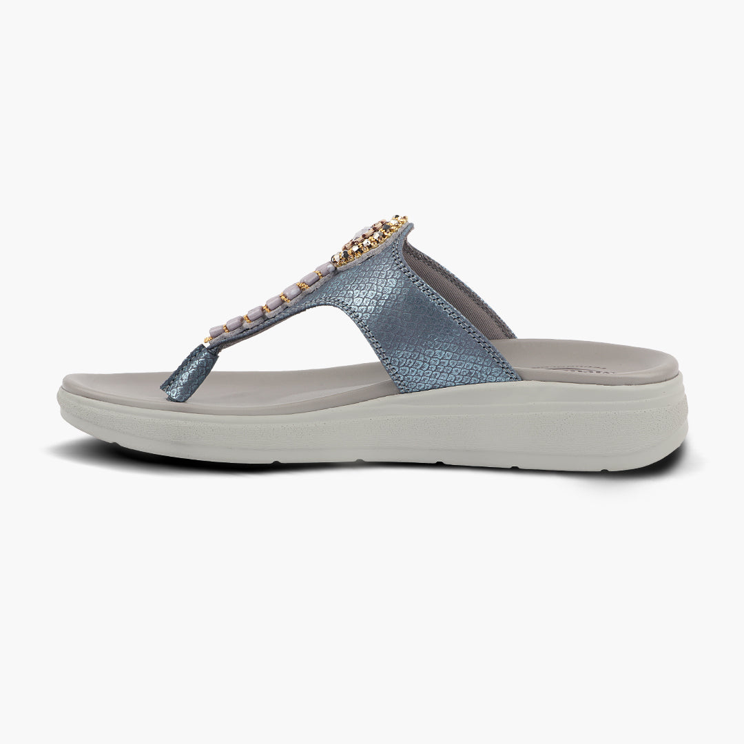 Medifeet Embellished Stylish and Comfy Slippers for Women ( Midsole & Arch Support )
