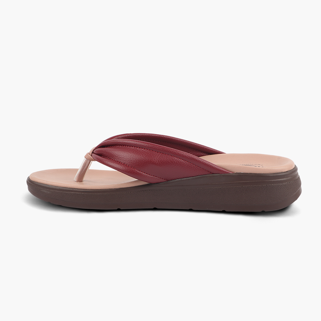 Modern V Strap Style Comfy Leather Slippers for Women