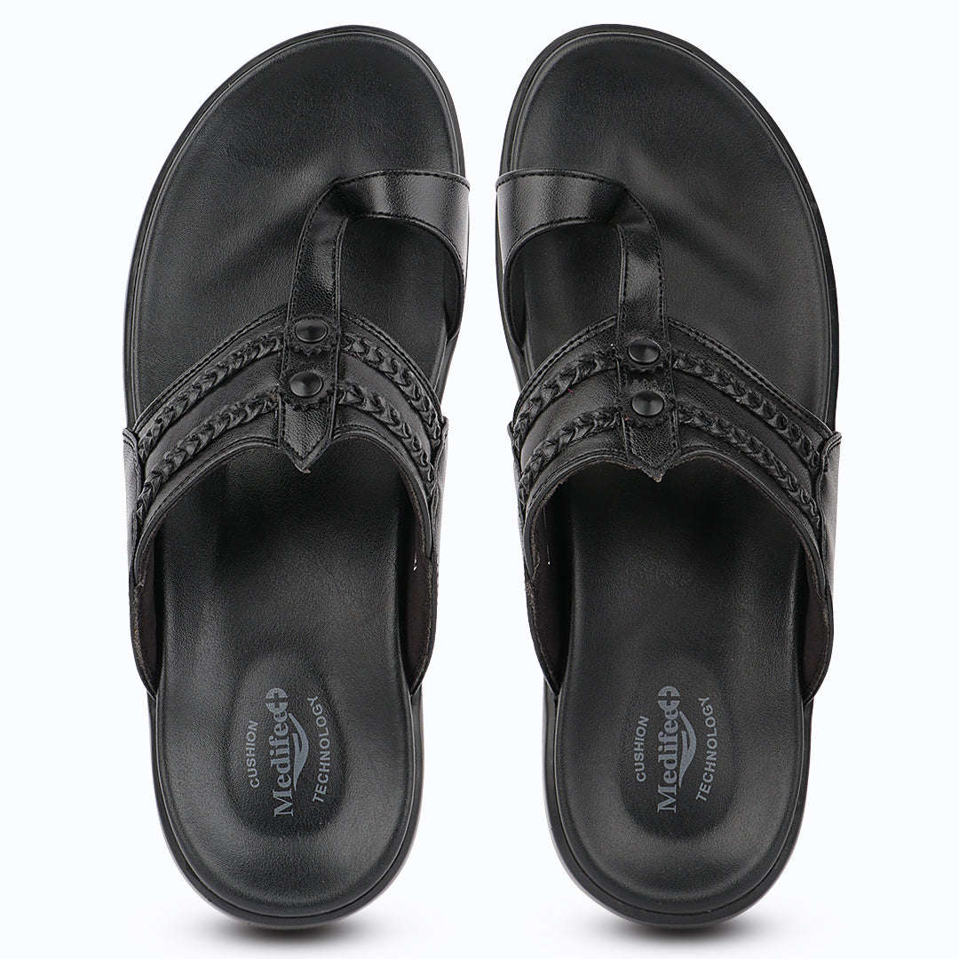 Medifeet Men’s Ethnic Comfort Sandals with Arch Support – All-Day Walking Slippers