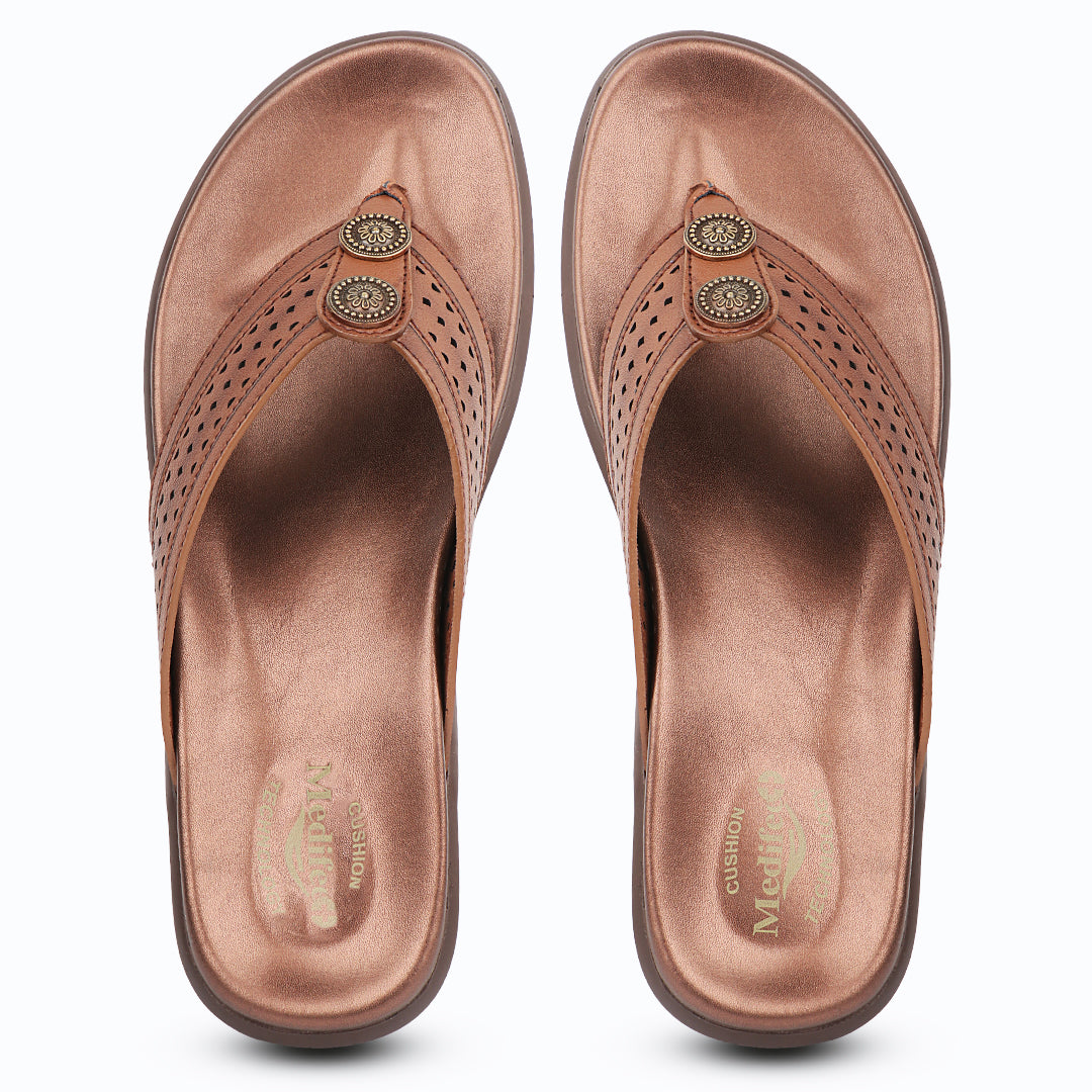 Medifeet Healyn Step Sandals for Women Diabetic Friendly – Arch Support, Cushioned Footbed, Orthopedic Comfort & Laser Cut Strap