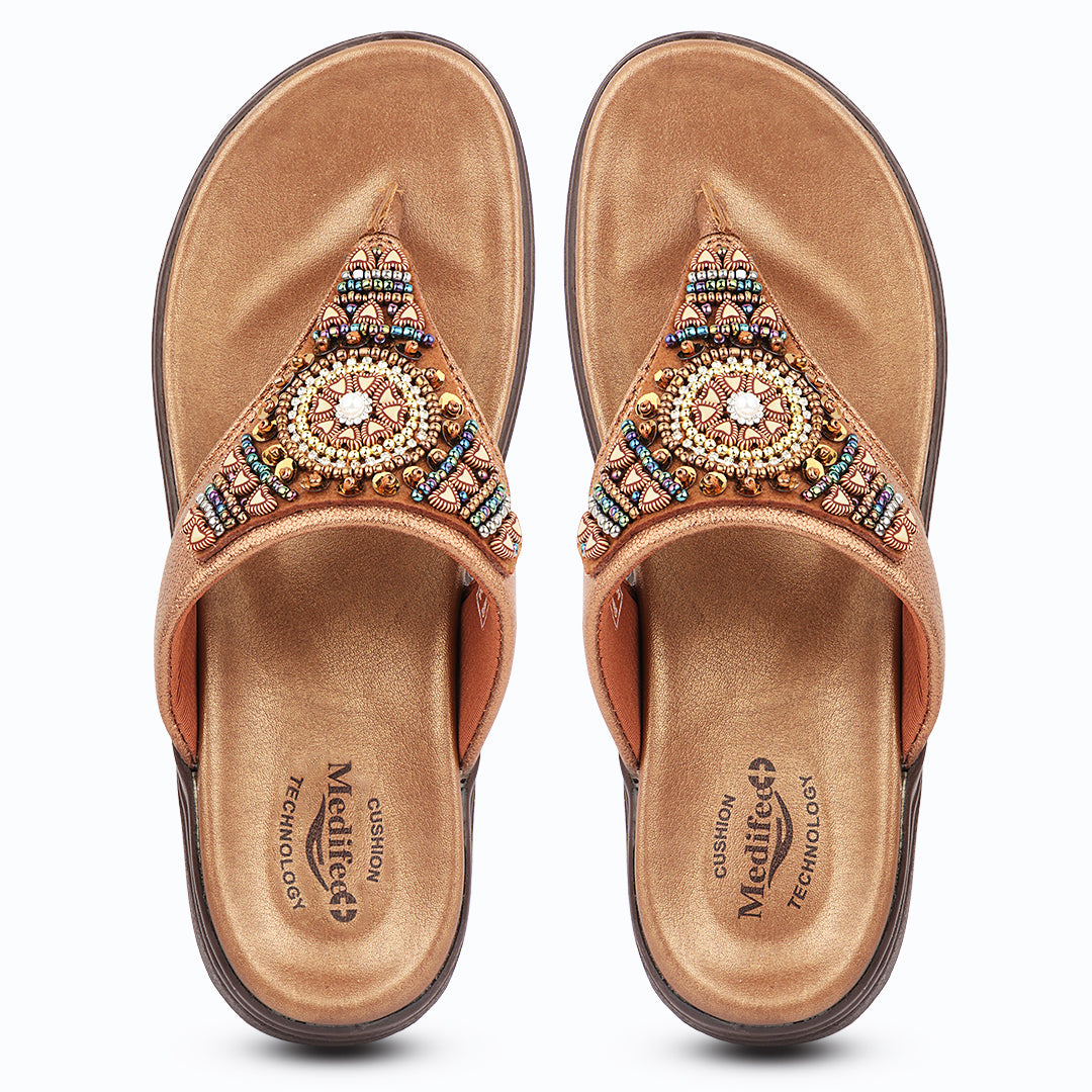 Medifeet Luxe Beaded Orthopedic Sandals – Fashion Meets Comfort Technology