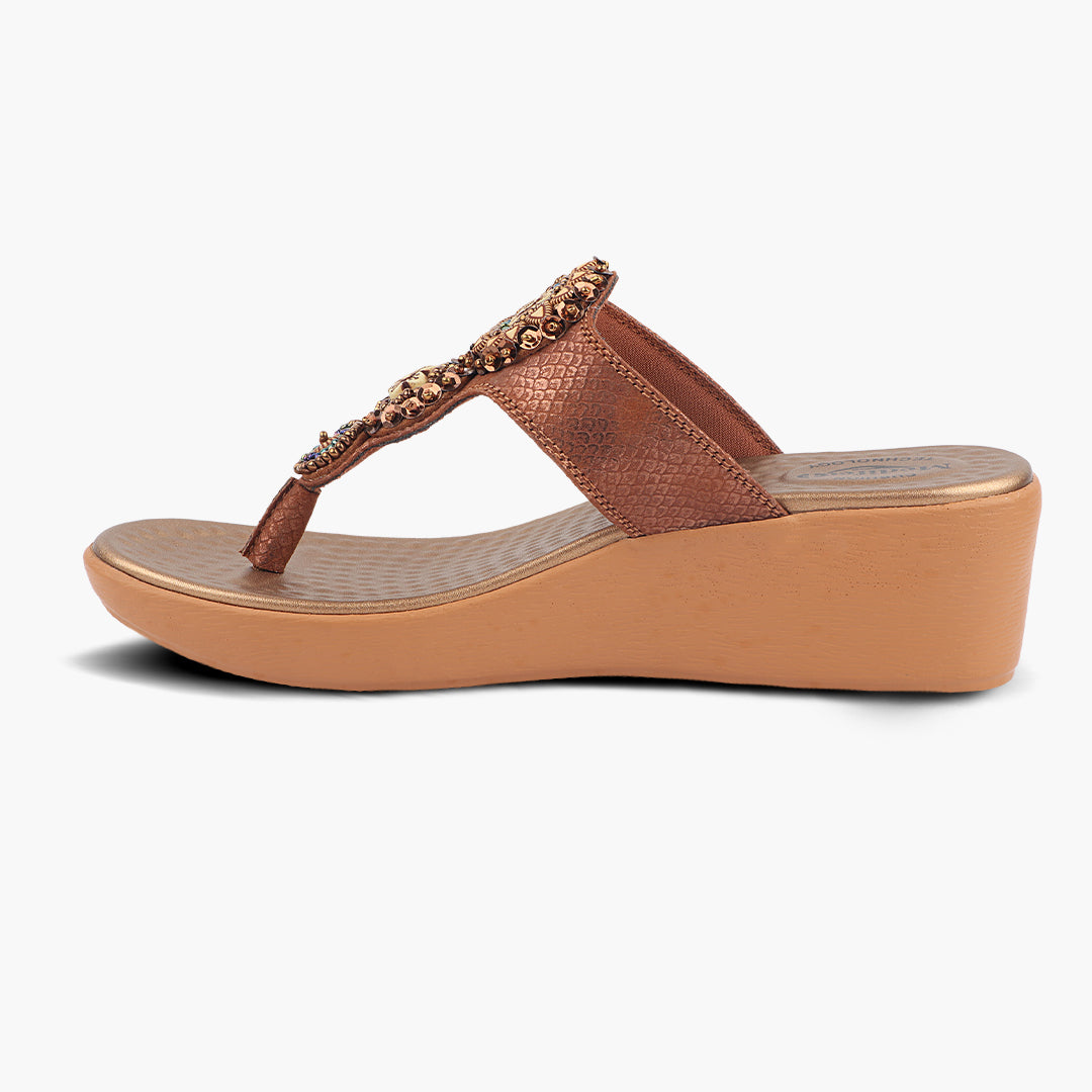 Medifeet Cushioned Wedge Heel Sandals for Women (Arch Support)