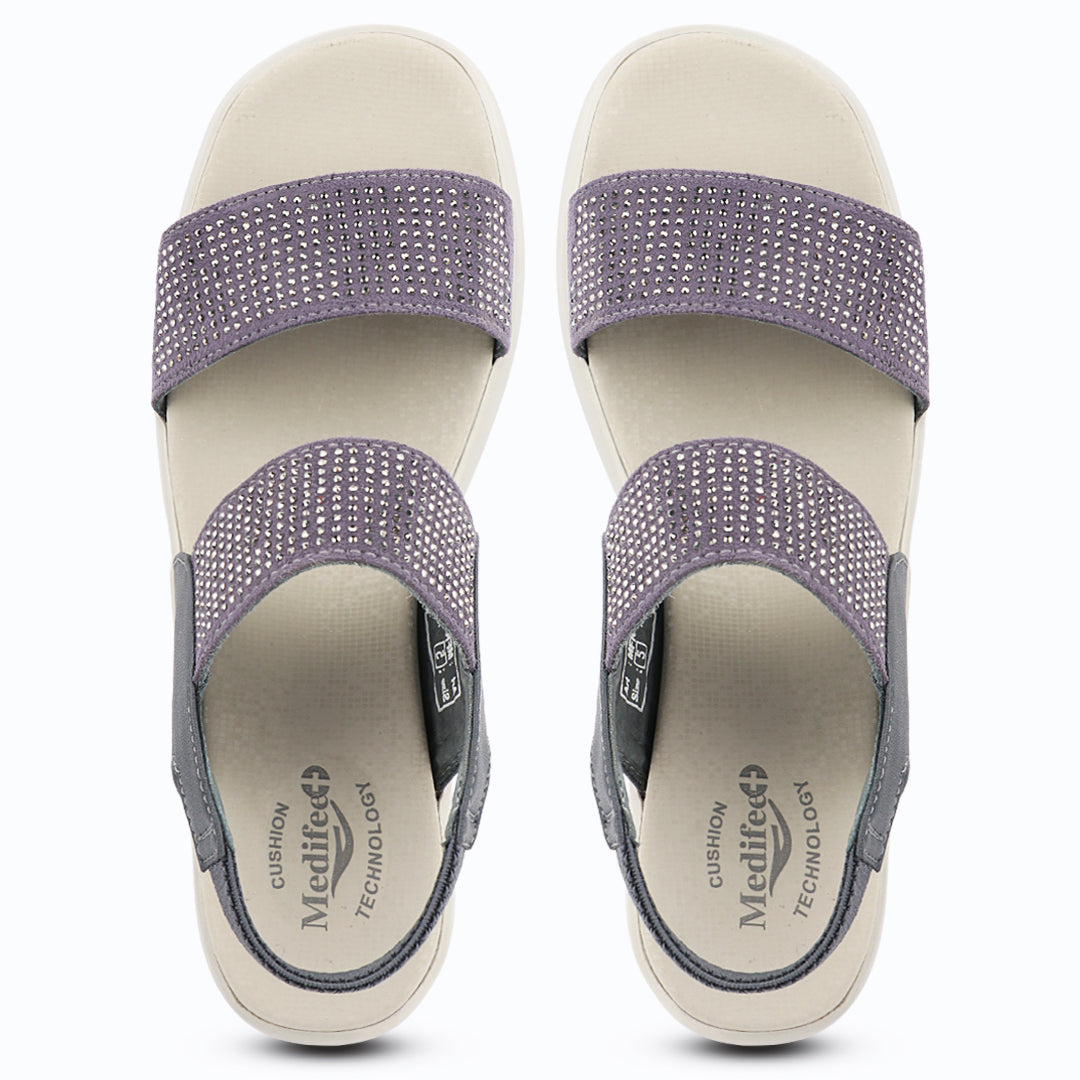 Cushioned Dual Strap Women’s Sandals with Heels
