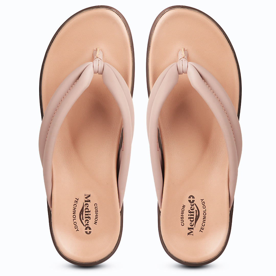 Medifeet Premium V Strap Slippers for Women (Comfortable & Arch Support)