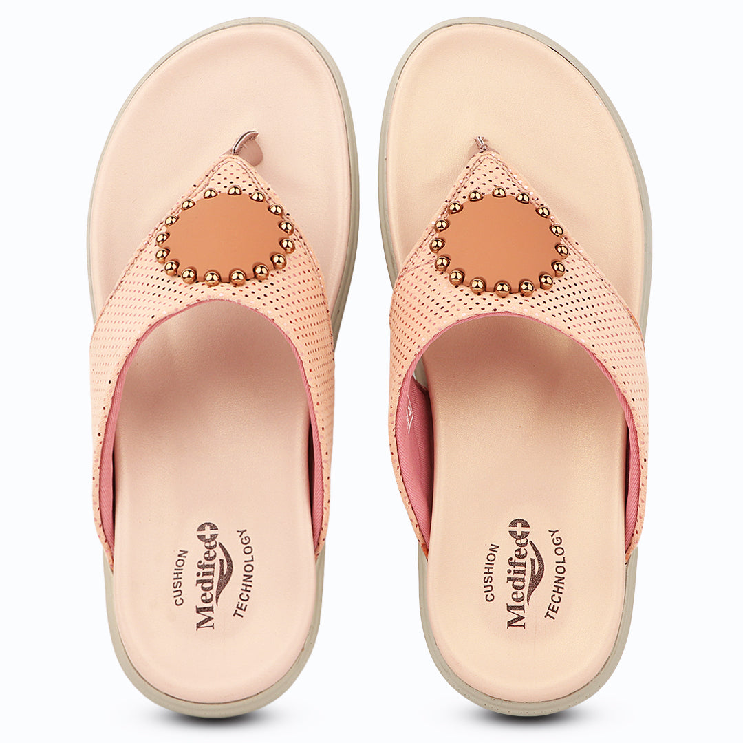 Medifeet LuxeArch Women’s Orthopedic Embellished Slip-On Slippers – Premium Comfort with Cushion Technology