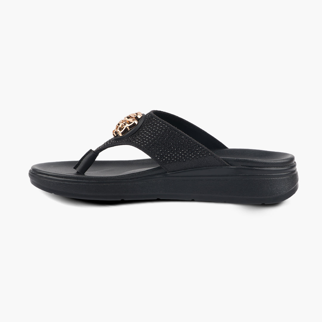 Medifeet Stylish Stone and Comfy Slippers for Women with Midsole Arch Support