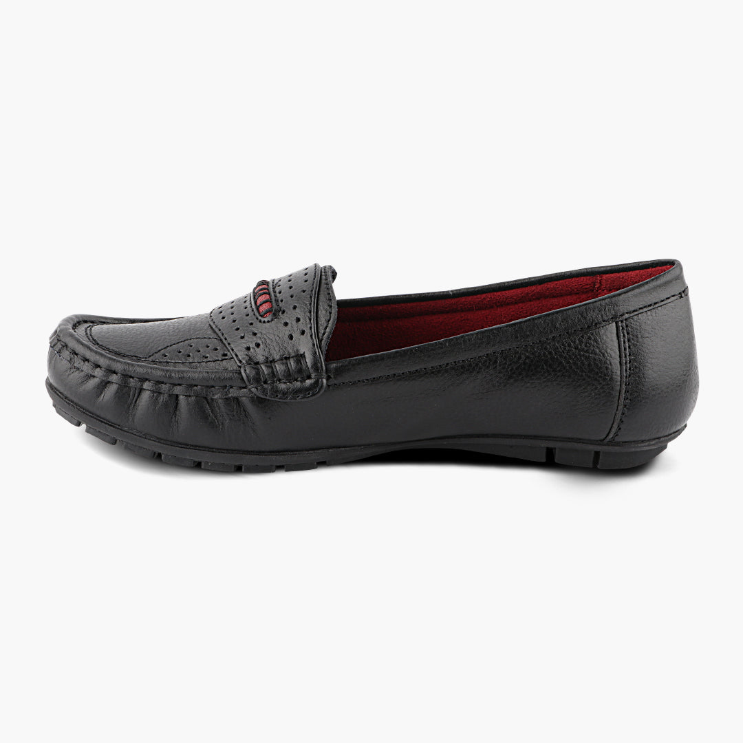 Medifeet Genuine Leather with Arch Support Loafers For Women's