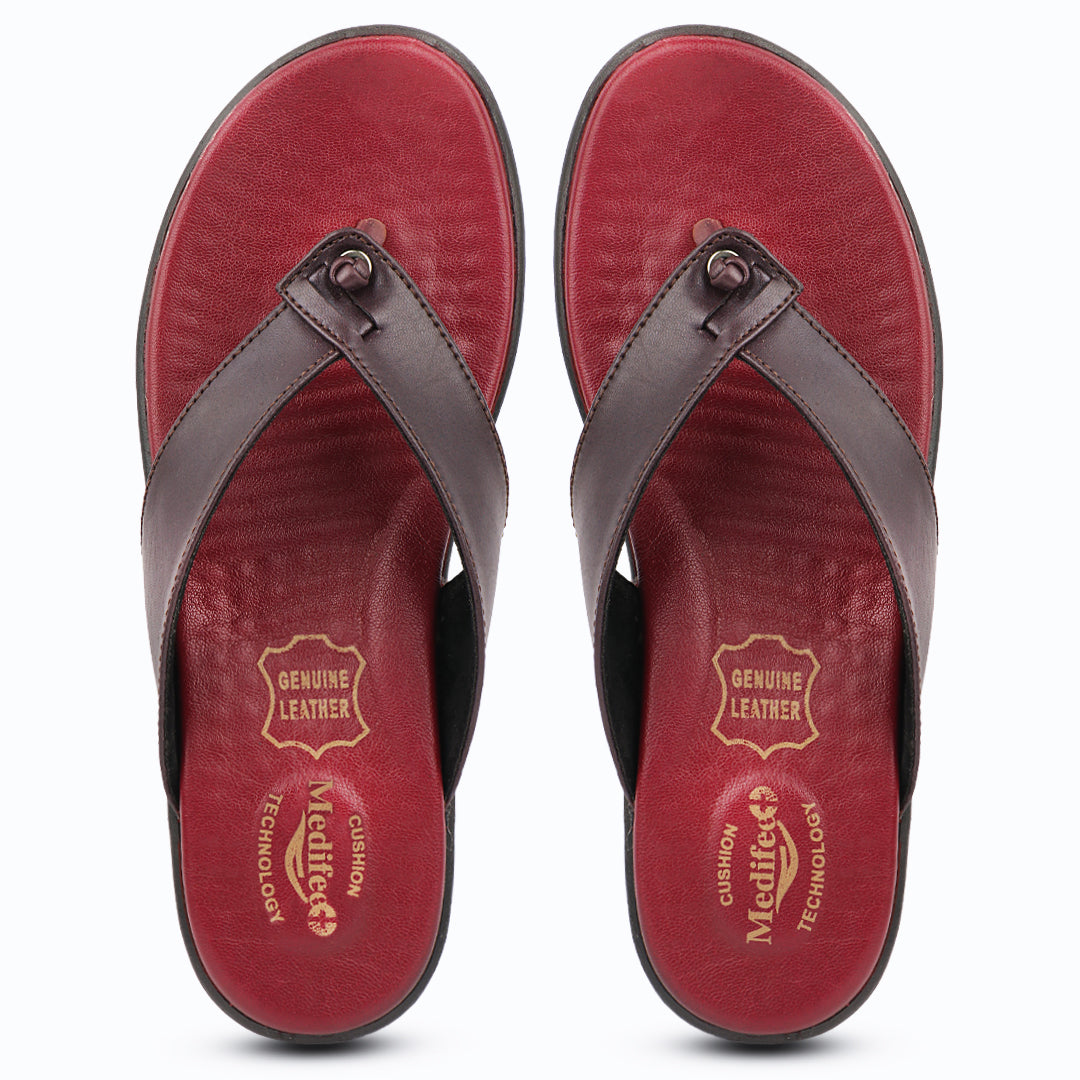 Medifeet Cherry Standard Slippers With Cushion Footbed For Women's