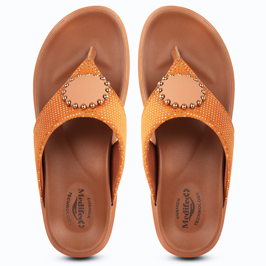 Medifeet LuxeArch Women’s Orthopedic Embellished Slip-On Slippers – Premium Comfort with Cushion Technology