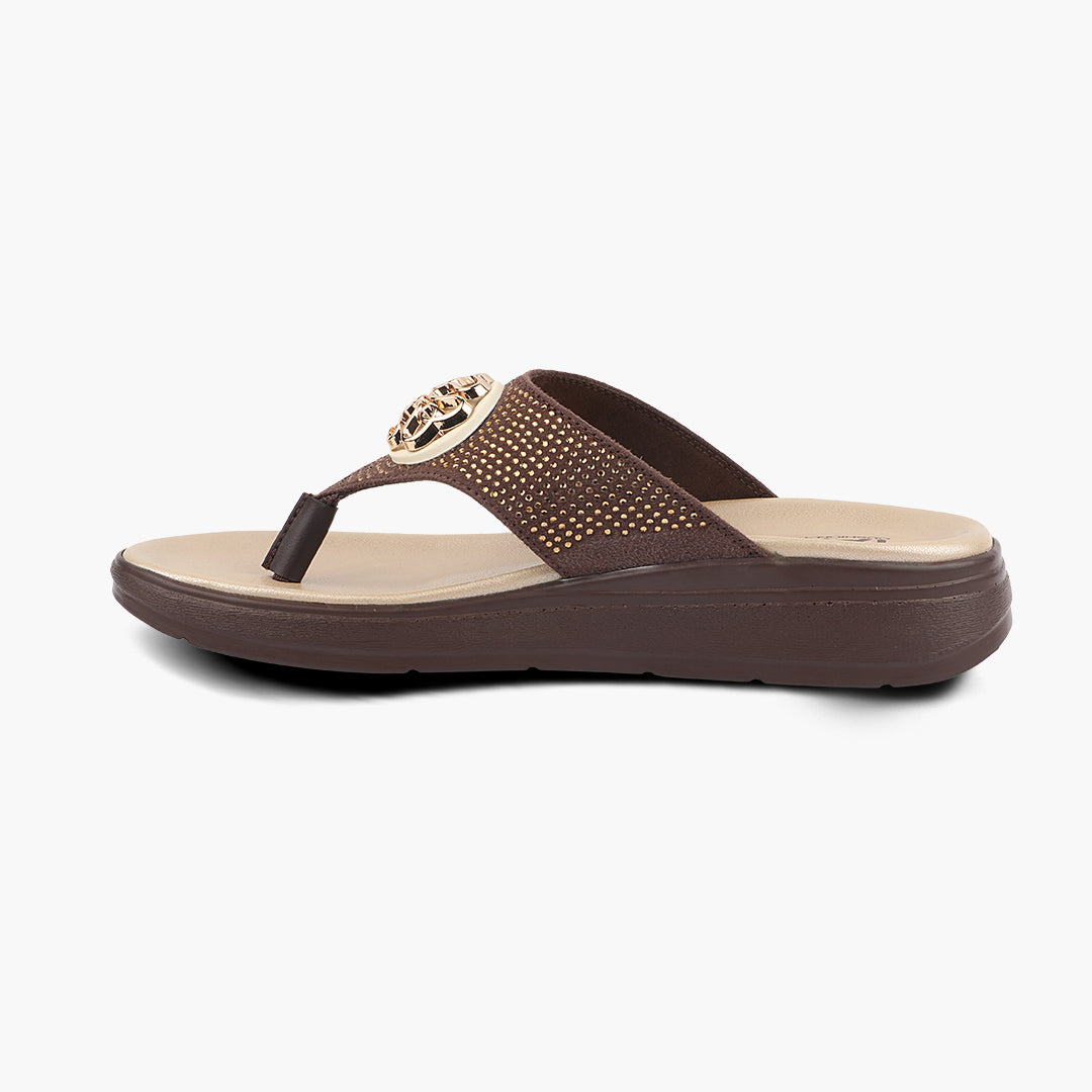 Medifeet Stylish Stone and Comfy Slippers for Women with Midsole Arch Support