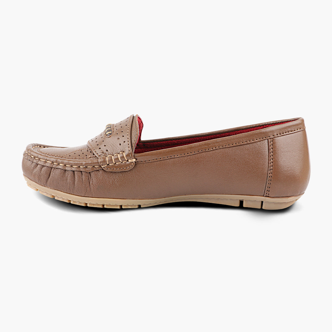 Medifeet Genuine Leather with Arch Support Loafers For Women's