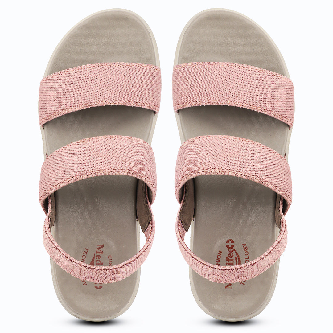 Medifeet Women's Dual Strap Fashion Sandals (with High Back Strap & Arch Support)