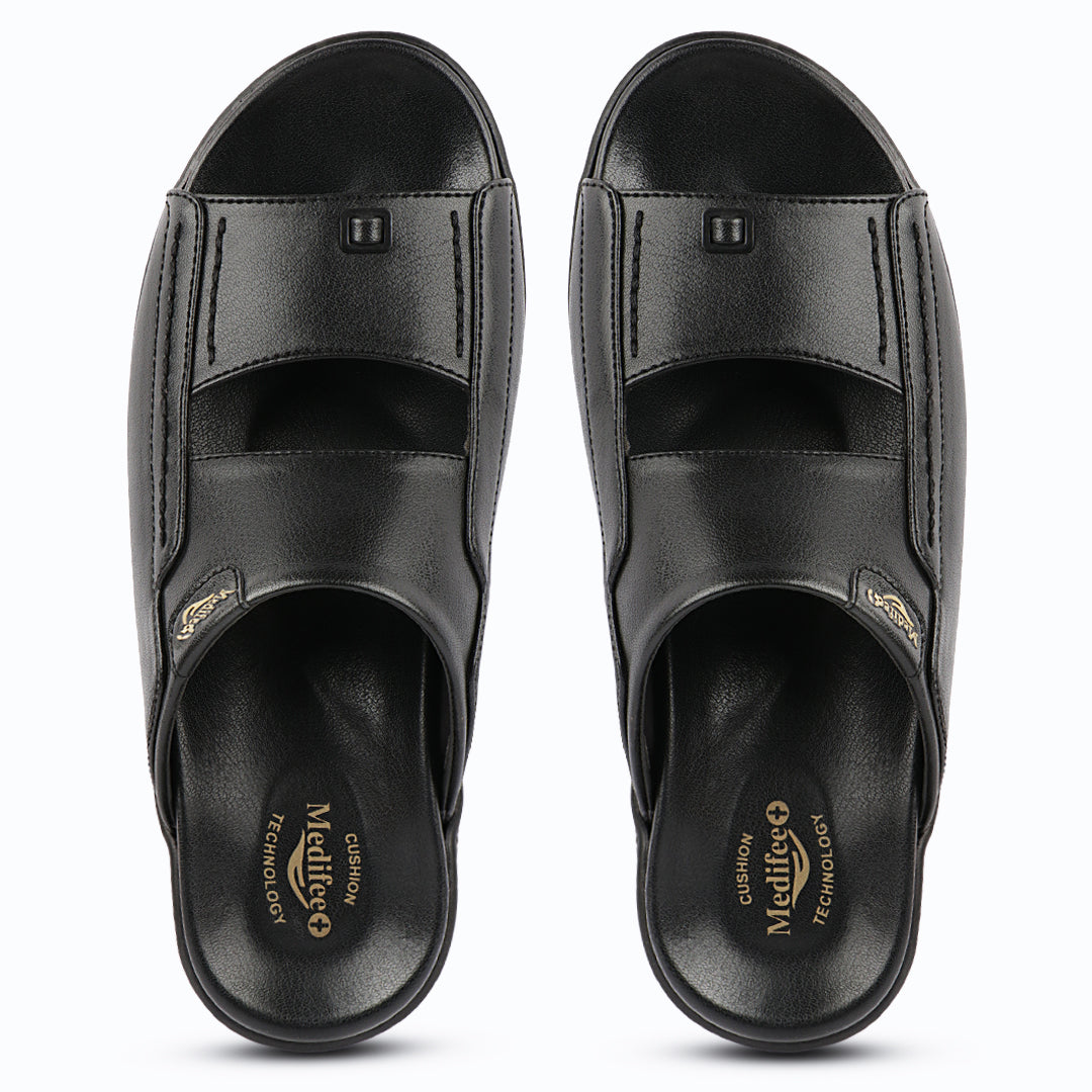 Medifeet Comfortable Slippers for Men (Leather Slippers | Slip on)