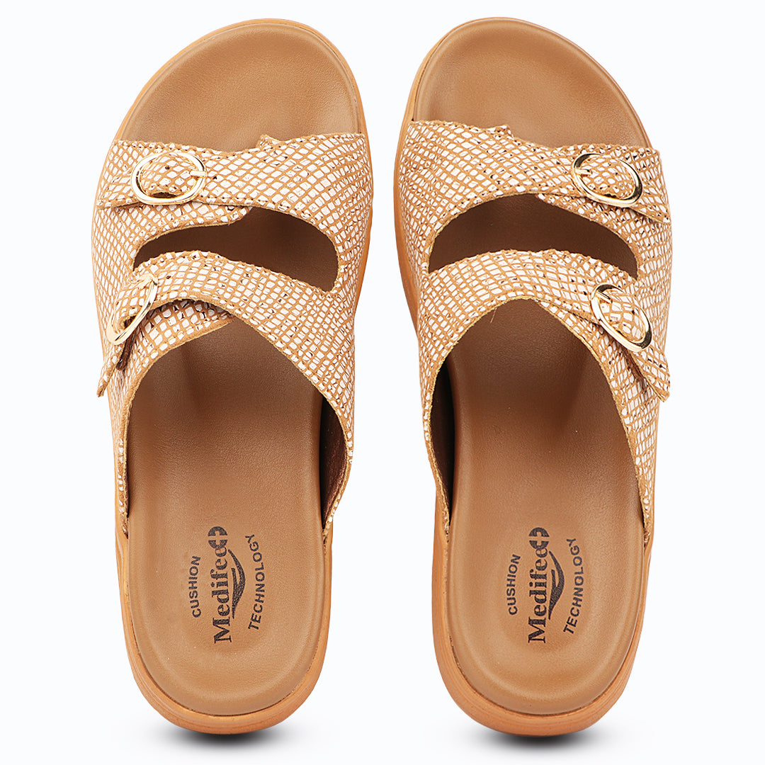 Medifeet DiaStyle Fashion Meets Comfort Diabetic Sandal | Premium Cushioned Orthopedic Slides for All-Day Walking Support