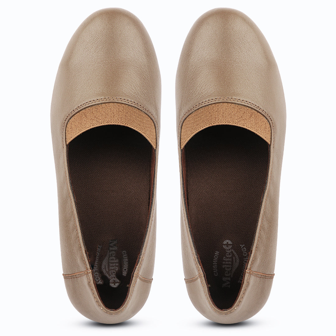 Medifeet Stylish & Comfy Belly Loafers for Women (Anti Skid Grip | Cushioned Footbed)
