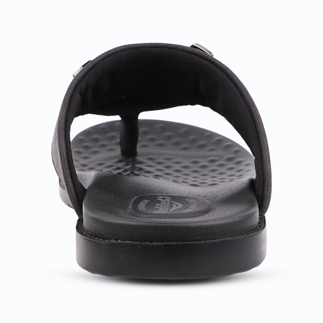 Medifeet Men's Leather Comfort Flip Flops | Soft Footbed | Anti-Slip Sole | Everyday Casual Wear