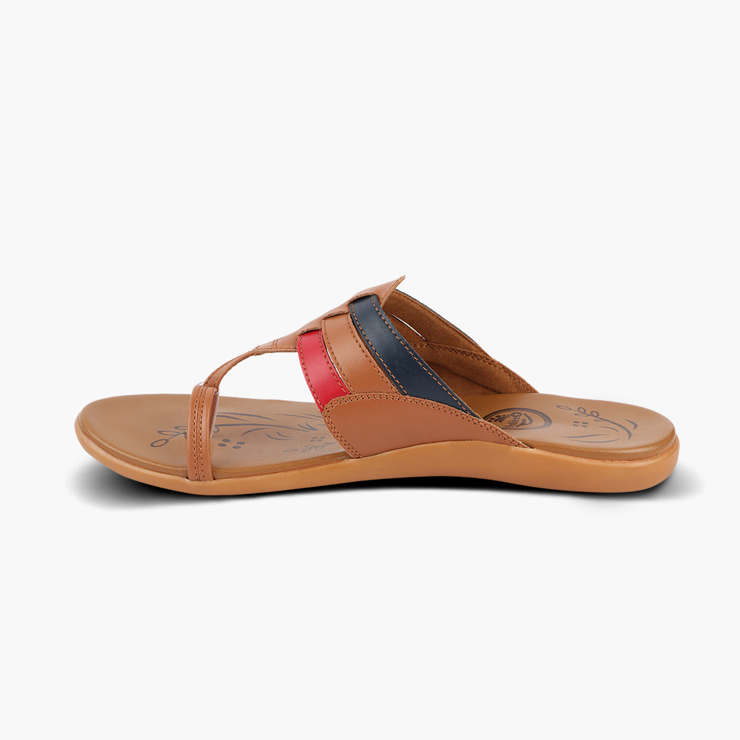 Medifeet Leather Slippers for Women (Kolhapuri Style | Premium Leather)