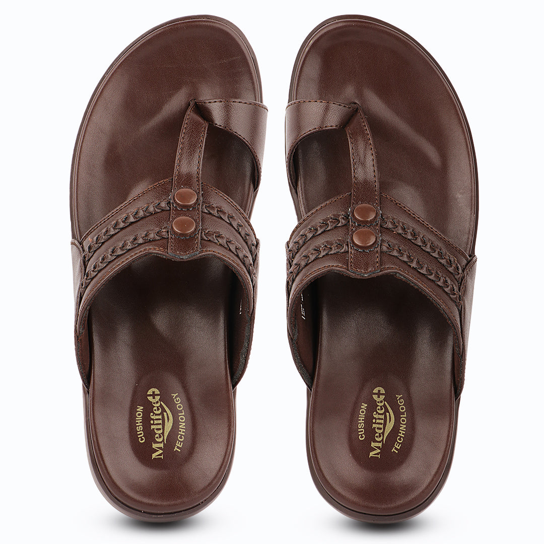 Medifeet Men’s Ethnic Comfort Sandals with Arch Support – All-Day Walking Slippers